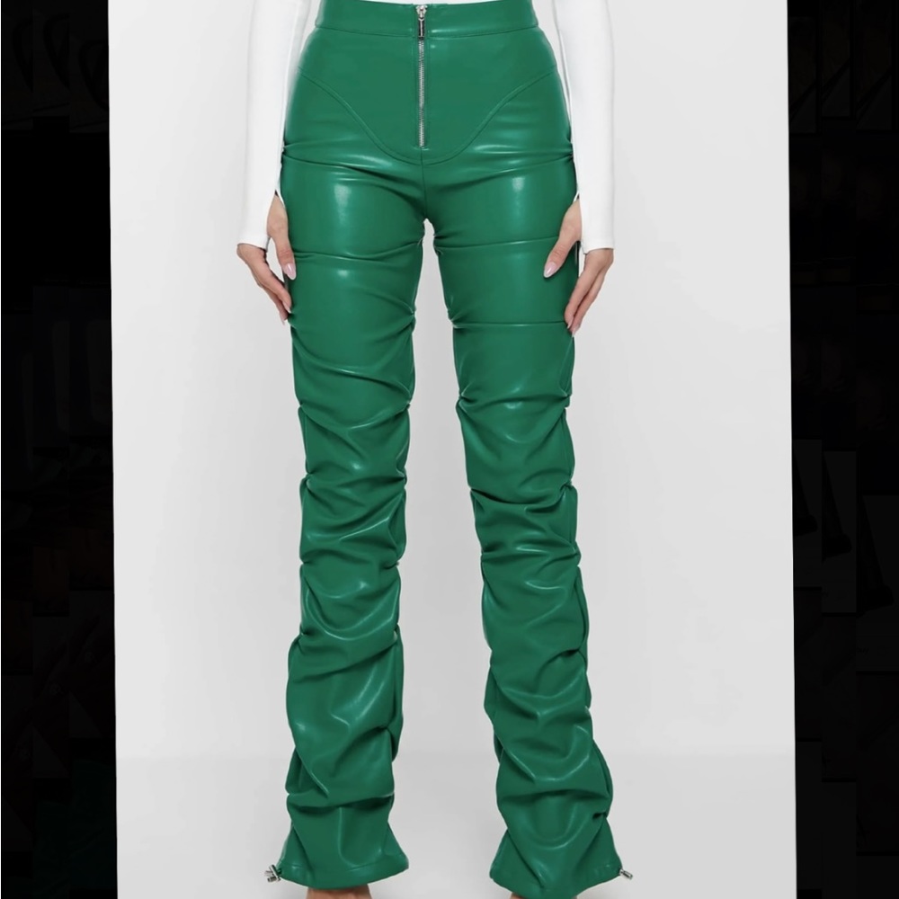 MANIERE DE VOIR SCRUNCH LEATHER PANTS NEW WITH TAGS